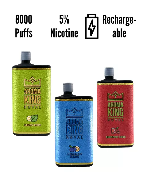 Aroma King Royal 8000 hits Mayoreo (Caja 10 Pz)